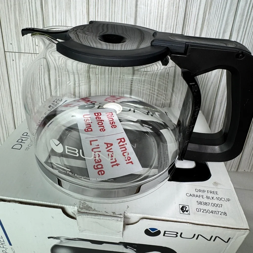 Bunn 10 Cup Drip-Free Coffee Carafe Black Handle Glass Replacement 58387.0007
